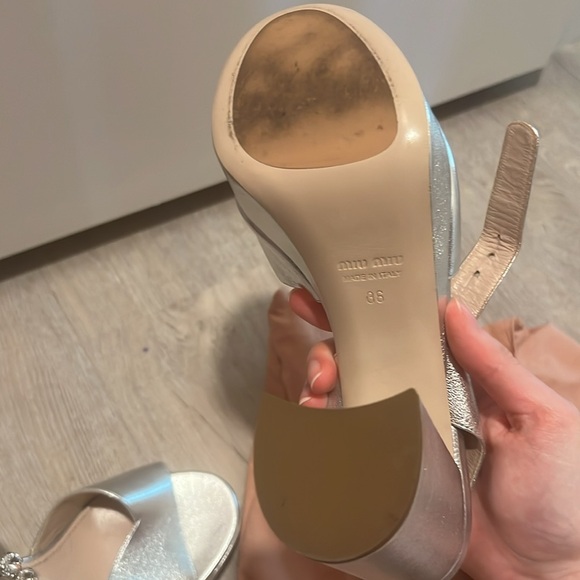 Miu Miu silver platform sandals - Picture 2 of 4
